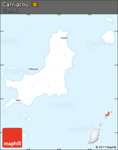 Classic Style Simple Map of Carriacou