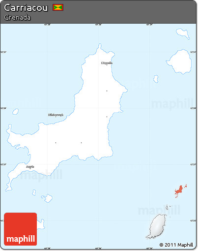 Classic Style Simple Map of Carriacou