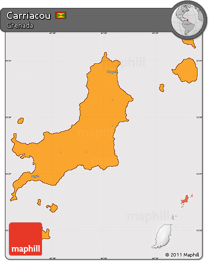 Political Simple Map of Carriacou, cropped outside