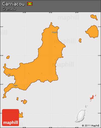 Political Simple Map of Carriacou, cropped outside