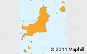 Political Simple Map of Carriacou, single color outside