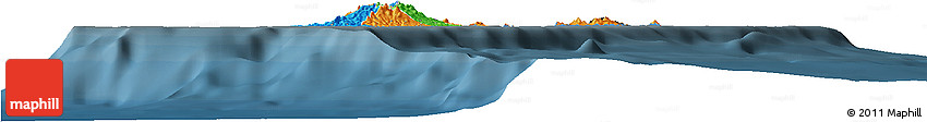 Political Horizon Map of Grenada, darken