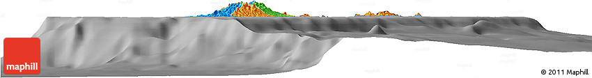 Political Horizon Map of Grenada, darken, desaturated