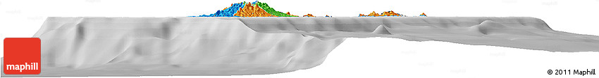 Political Horizon Map of Grenada, desaturated