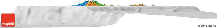 Political Horizon Map of Grenada, lighten, desaturated