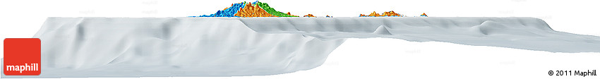 Political Horizon Map of Grenada, lighten, semi-desaturated