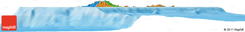 Political Horizon Map of Grenada, satellite outside, bathymetry sea