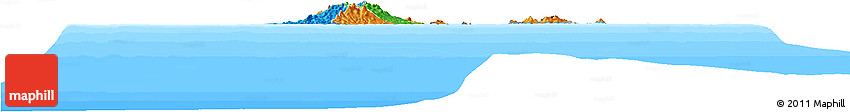Political Horizon Map of Grenada, semi-desaturated, land only
