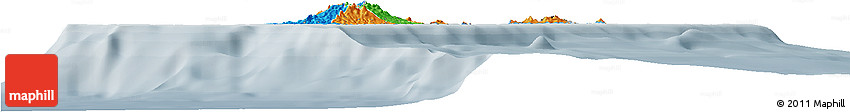 Political Horizon Map of Grenada, semi-desaturated
