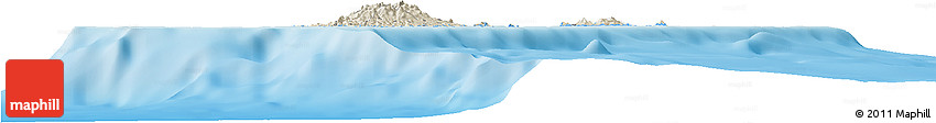 Shaded Relief Horizon Map of Grenada, single color outside