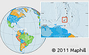 Political Location Map of Grenada, highlighted continent