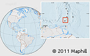 Political Location Map of Grenada, lighten, desaturated, land only