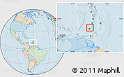 Political Location Map of Grenada, lighten, land only