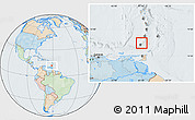 Political Location Map of Grenada, lighten