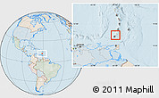 Political Location Map of Grenada, lighten, semi-desaturated, land only