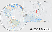 Political Location Map of Grenada, lighten, semi-desaturated