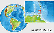 Political Location Map of Grenada, physical outside