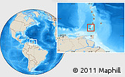 Political Location Map of Grenada, shaded relief outside