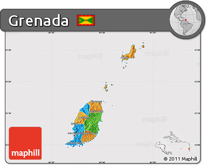 Political Map of Grenada, cropped outside