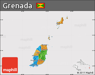 Political Map of Grenada, cropped outside