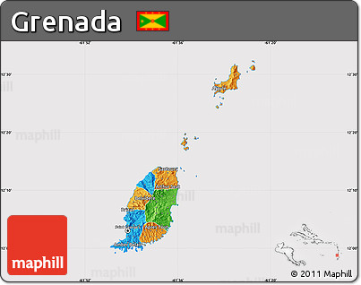Political Map of Grenada, cropped outside