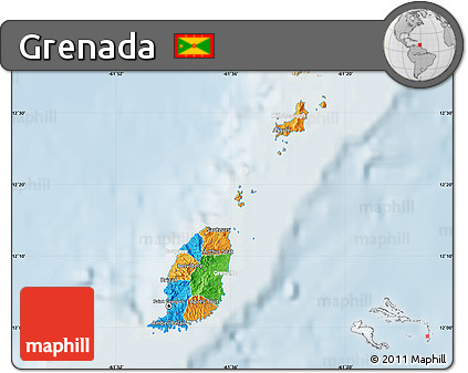 Political Map of Grenada, lighten