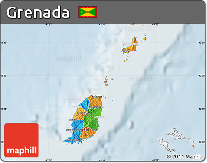 Political Map of Grenada, lighten