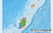 Political Map of Grenada, shaded relief outside, bathymetry sea