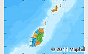 Political Map of Grenada, single color outside, bathymetry sea