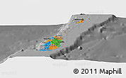 Political Panoramic Map of Grenada, darken, desaturated