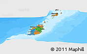 Political Panoramic Map of Grenada, darken, land only