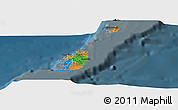 Political Panoramic Map of Grenada, darken