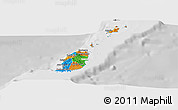 Political Panoramic Map of Grenada, lighten, desaturated