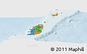 Political Panoramic Map of Grenada, lighten