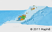 Political Panoramic Map of Grenada, satellite outside, bathymetry sea