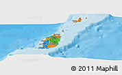 Political Panoramic Map of Grenada, single color outside