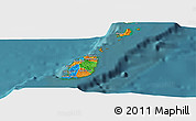 Political Panoramic Map of Grenada, single color outside, satellite sea