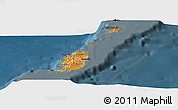 Political Shades Panoramic Map of Grenada, darken