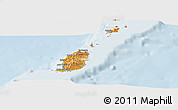 Political Shades Panoramic Map of Grenada, lighten