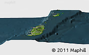 Satellite Panoramic Map of Grenada, darken