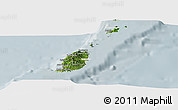 Satellite Panoramic Map of Grenada, lighten