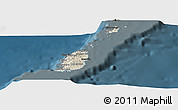 Shaded Relief Panoramic Map of Grenada, darken