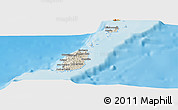 Shaded Relief Panoramic Map of Grenada, political outside, shaded relief sea