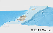 Shaded Relief Panoramic Map of Grenada, single color outside