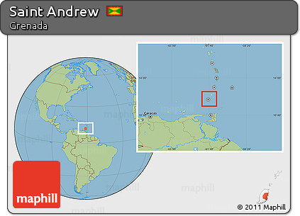 Savanna Style Location Map of Saint Andrew, highlighted country, within the entire country