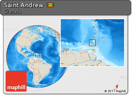 Shaded Relief Location Map of Saint Andrew