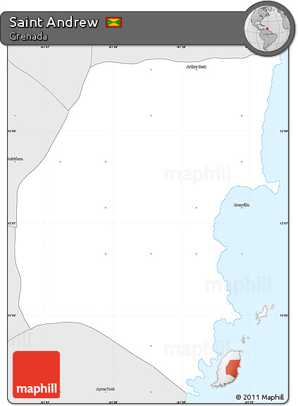 Silver Style Simple Map of Saint Andrew