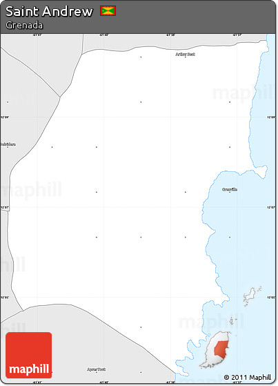 Silver Style Simple Map of Saint Andrew
