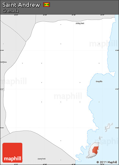 Silver Style Simple Map of Saint Andrew
