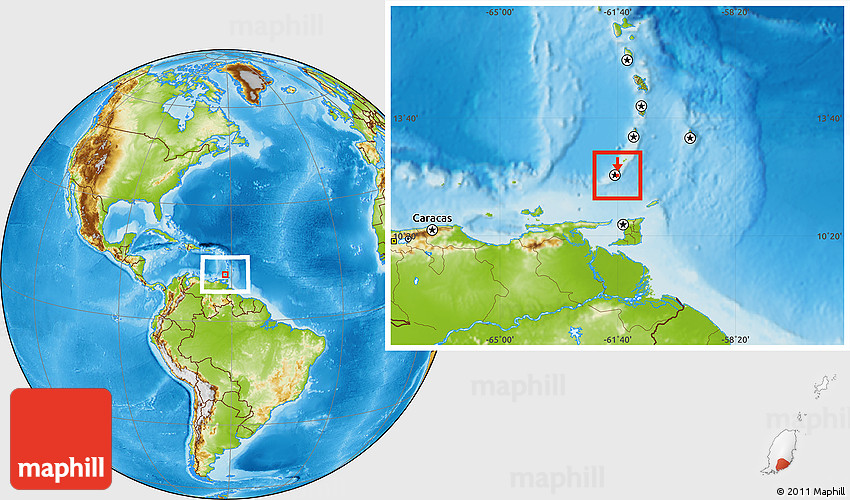 Physical Location Map of Saint David